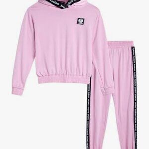 bebe Girls' Jogger Tracksuit 2pc Zip Pullover Sweatshirt Sweatpants 5/6 NWT